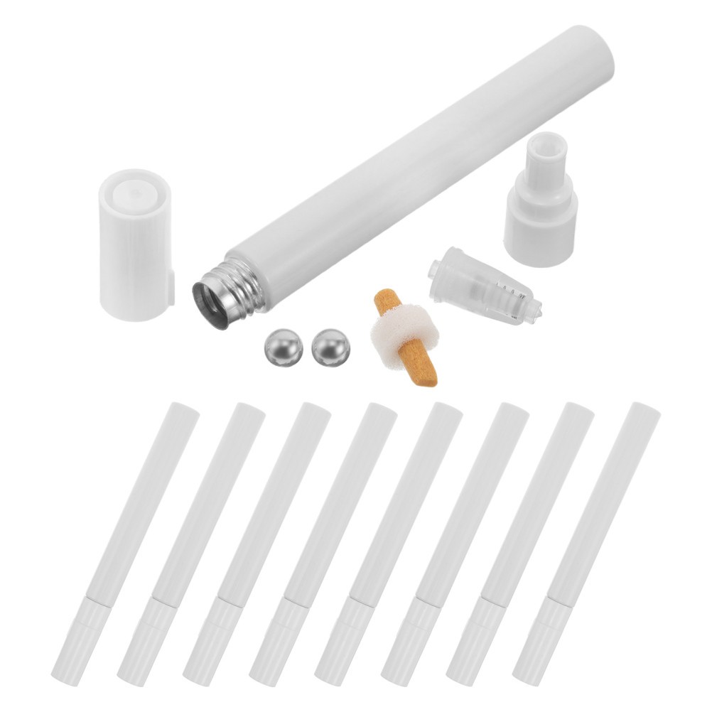  10 Pcs Aluminum Tube Paint Pen Refillable Empty Marker White Acrylic Pens