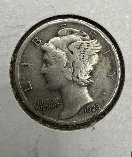1923-P Mercury Silver Dime Fine Circ., 90% Silver (B)