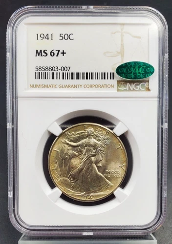 1941 P 50c Walking Liberty Half Dollar NGC MS67 + CAC