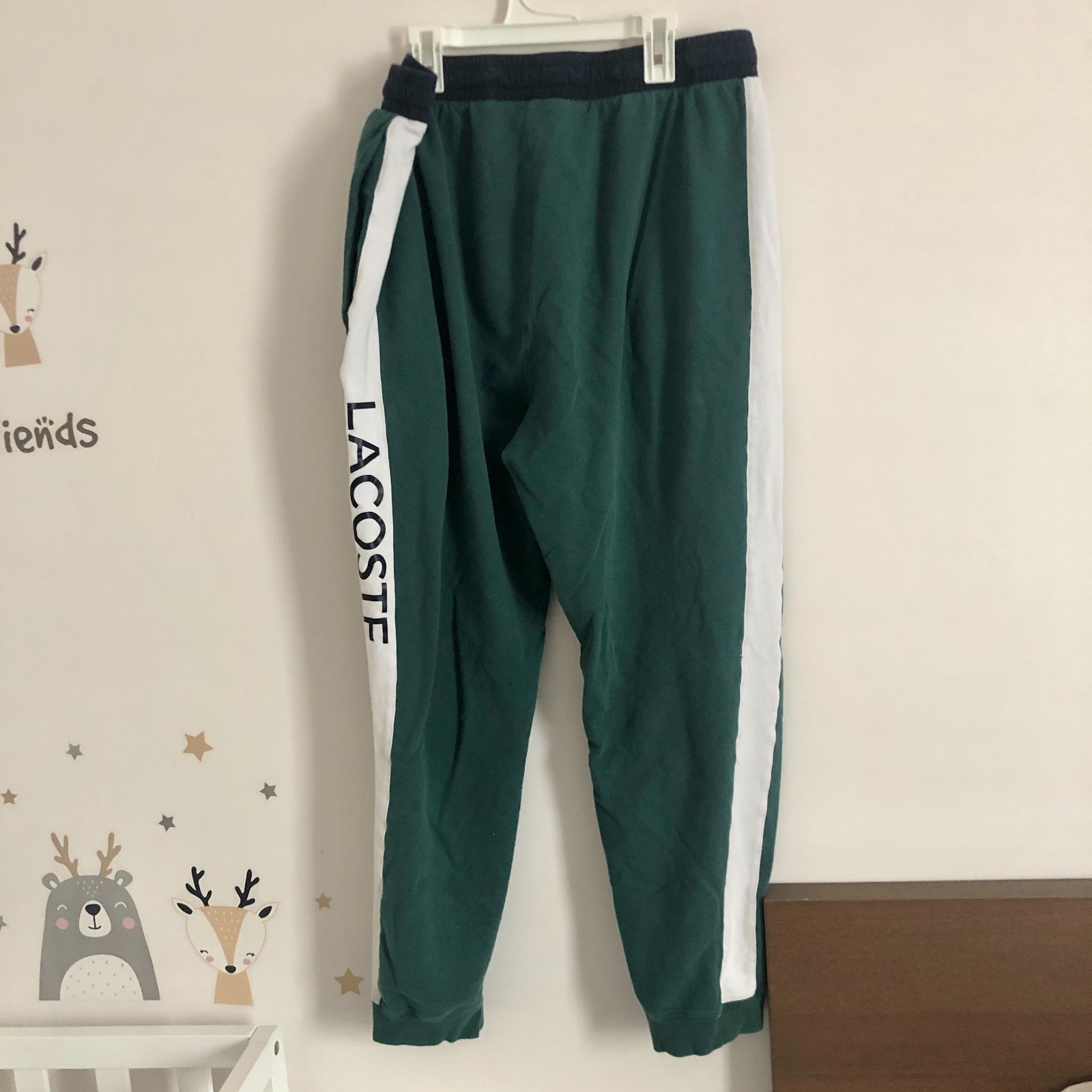 Lacoste Lounge Pants Men's Medium Green Sleepwear Pajama Pockets Drawstring Soft thumbnail 4