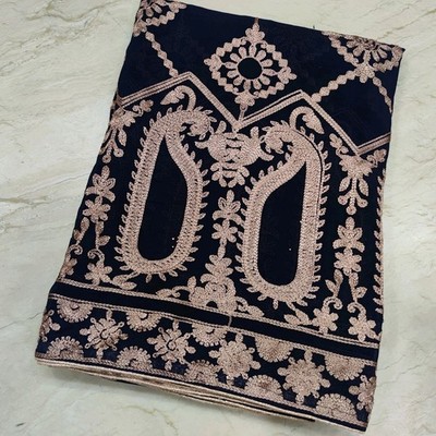 Vintage traditioneller Kaschmir Aari handbestickter indischer Brautschal Dupa...