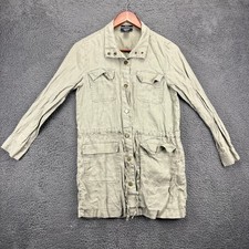 Jones & Co Jones New York Linen Drawstring Utility Shirt Dress Womens XS