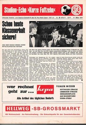 Football programme booklet 70/71 Liga Red White Essen-Werder Bremen