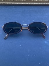 Vintage 90s Giorgio Armani Oval Brown Tortoise Sunglasses 672 Made in Italy