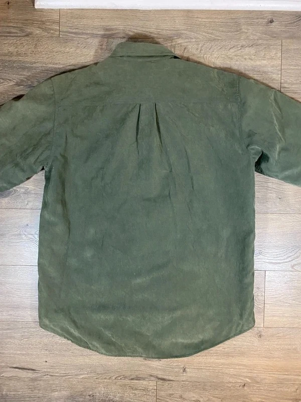 Knightsbridge Men’s M Olive Green Faux Suede Quilted Shirt Jacket Shacket image 5