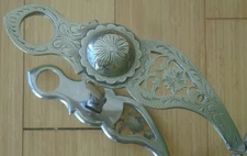 BEAUTIFUL Vintage Engraved Filigree SILVER Show Horse BIT~ 5" Low Port Mouth