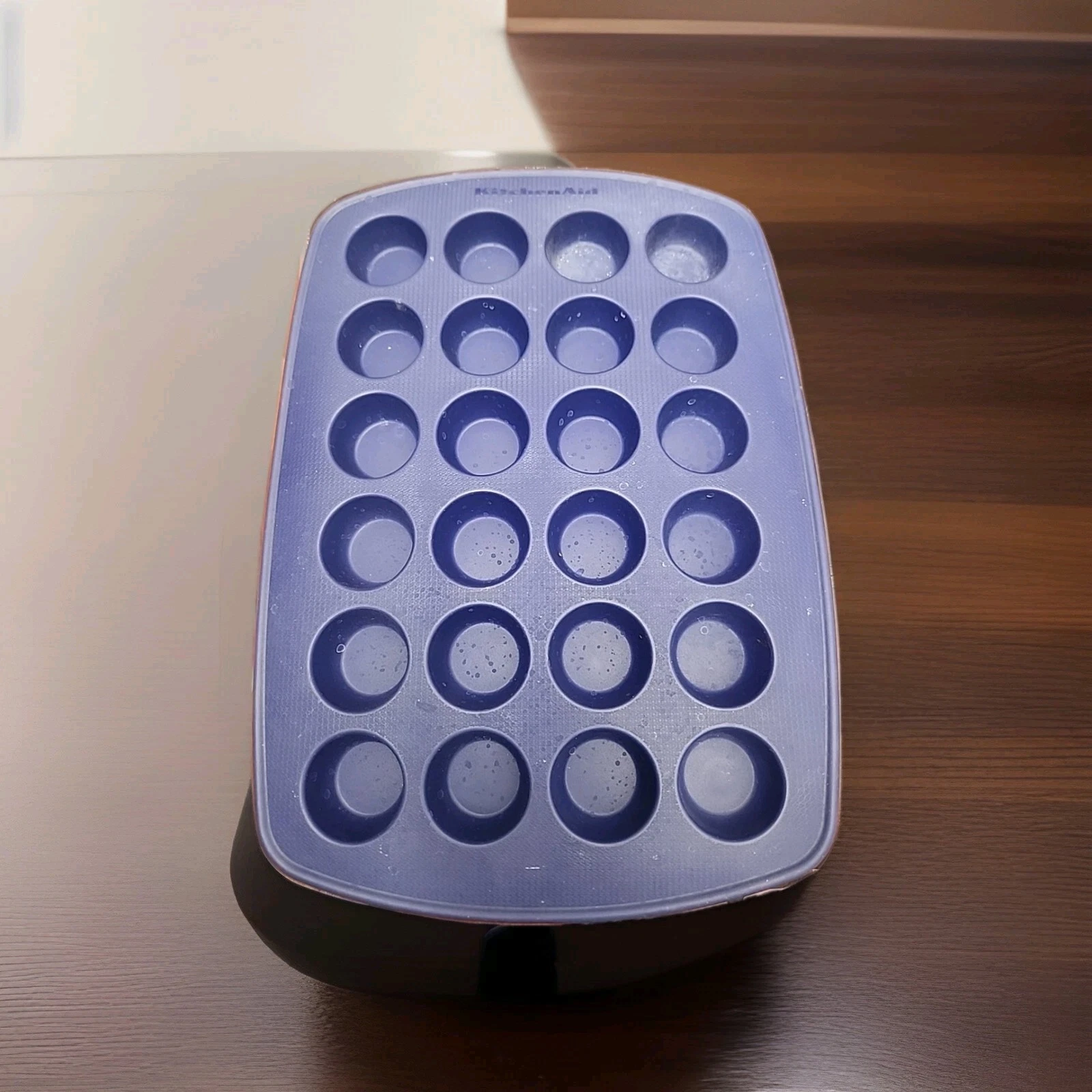 Kitchen Aid Silicone Muffin Pan, holds up to 24 mini muffins, Dark Blue