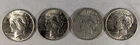 LOT OF 4 1923 P PEACE SILVER DOLLARS #41