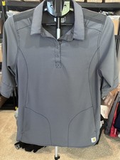 Carhartt Scrub Shirt Women s L GrayModern Fit Cross Flex Convertible NWOT