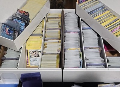 Lot Of 250+ Pokemon TCG Bulk Trading Cards - C, UC, R, Holo, Reverse, V and ex