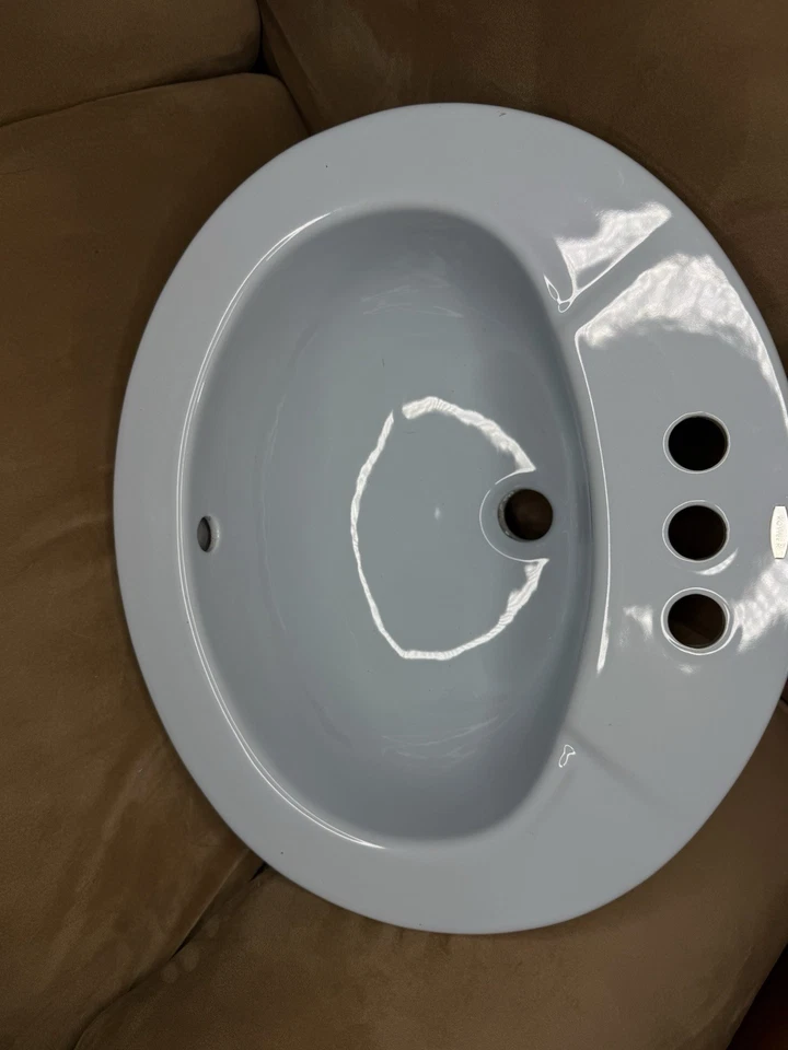 科勒浴室水槽浅蓝色原装瓷器复古K-2195 20x17.5英寸 — 第 3/4 张图片