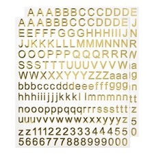 2Sheets Alphabet Letters Number Stickers Foil Glitter Self Adhesive Gold