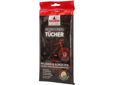 NIGRIN BIKE-CARE 15 St. Reinigungstücher, Duft Grapefruit-Minze
