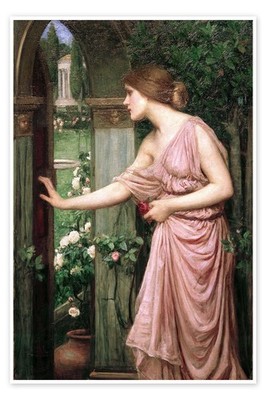 Poster Psyche öffnet Amors Gartentor - John William Waterhouse