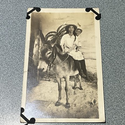 RPPC Postcard FL Jax Jacksonville POSTED  1916 WOMAN KID PERSONS ON MULE DONKEY