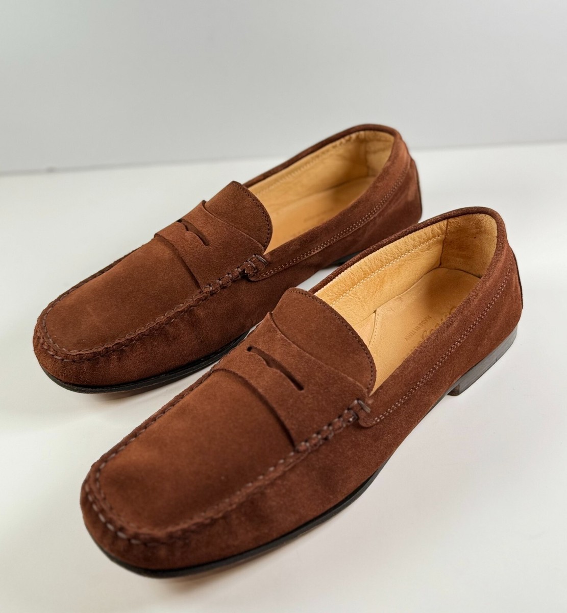 Mezlan Brown Suede Slip-On Dress Shoes Suede Solid Mezlan Dress Shoes for Men for sale | eBay main image 2