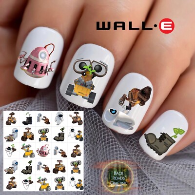 Wall-e Waterslide Nail Decals Set Of 50  Instructions Included