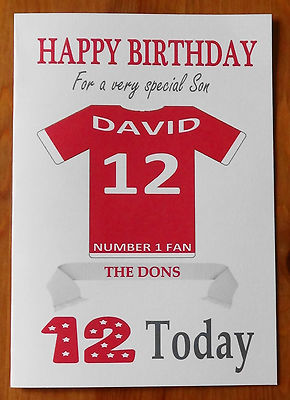 ''ABERDEEN FAN inoffizielle PERSONALISIERTE Fußball-Geburtstagskarte (''THE DONS'') 