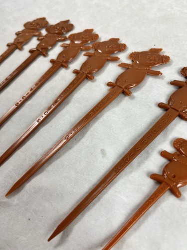 Trader Vics Menehune Swizzle Sticks Pick Group of 7 Tiki Bar Supplies Vintage - 第 3/7 張圖片