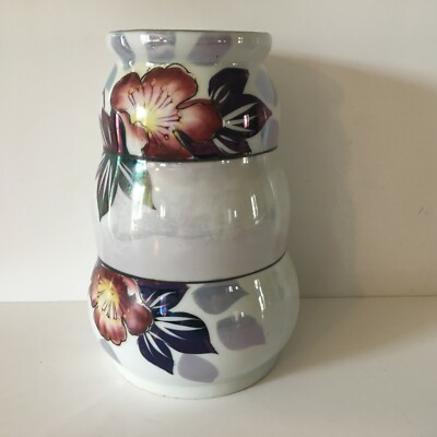 Gold Castle Chikusa Vase Made in Japan Lusterware Hand Painted 7.5  Vintage