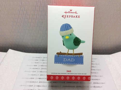 HALLMARK DAD ORNAMENT New in Box Plastic Bird with Blue Hat - Picture 4 of 5