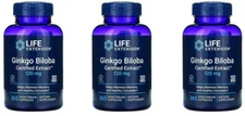 Ginkgo Biloba 120mg Certified Extract 3X365 Vegg Caps Life Extension 24%flavone
