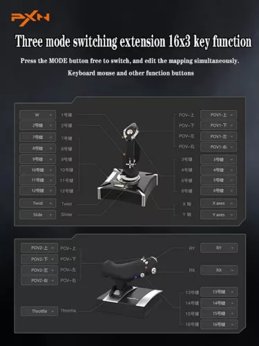 PXN 2119 PRO Game Controller Flight Joystick Simulator Vibration For PC PS4 Xbox - Picture 7 of 10
