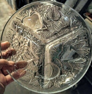 Cut Glass Three Section Party Plate