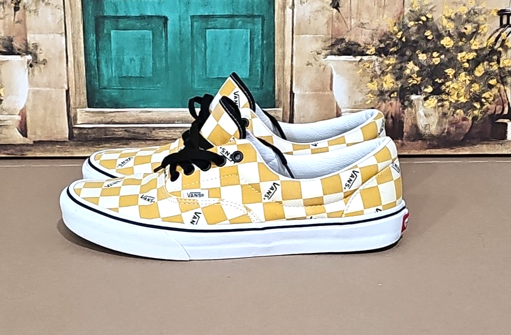 Vans Era Yellow White Big Checkerboard Skate Shoes Men’s US Size 10
