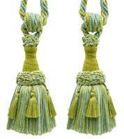 DÉCopro Raffhalter Quastenhalter TBEMP6, Farbe Pond Green, Set 2