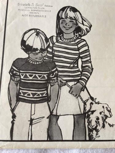 🌷Vintage 1980's Stretch & Sew #862 Children's Raglan Top Sz 2-12 UNCUT - Picture 2 of 5