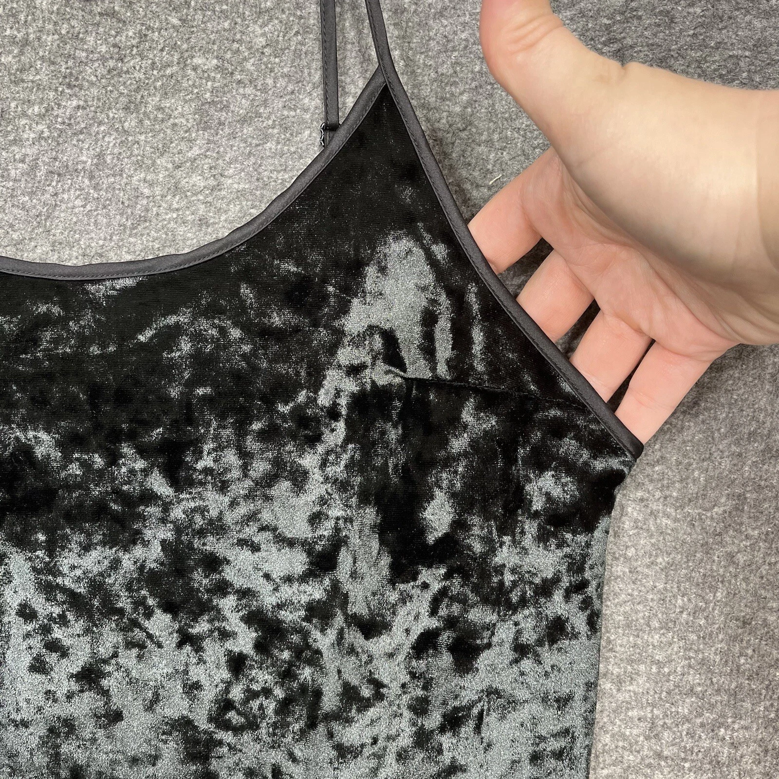 UNDERCOVER Abito da notte slip nuovo con etichette Victorias Secret velluto schiacciato nero donna XS S