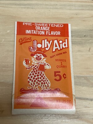 1960's JOLLY AID SOFT DRINK Pack ORANGE Flavor MIP Old Stock NOS