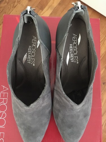 Aerosoles Teleport Women's Grey Heel Leather Suede Shoes Size 6.5M - Picture 4 of 8