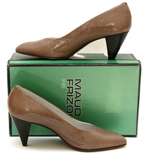 MAUD FRIZON Paris Vintage Taupe Capretto High Heels Shoes w/ Box 37.5 / 7.5