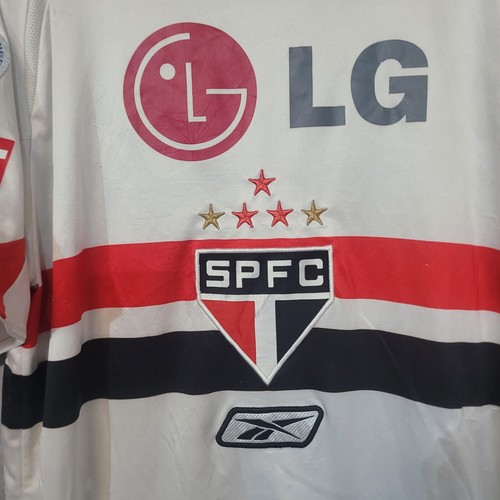 2007 Reebok Authentic Sao Paulo FC SPFC Brazil 9 Match Soccer Jersey Mens L - Picture 2 of 10