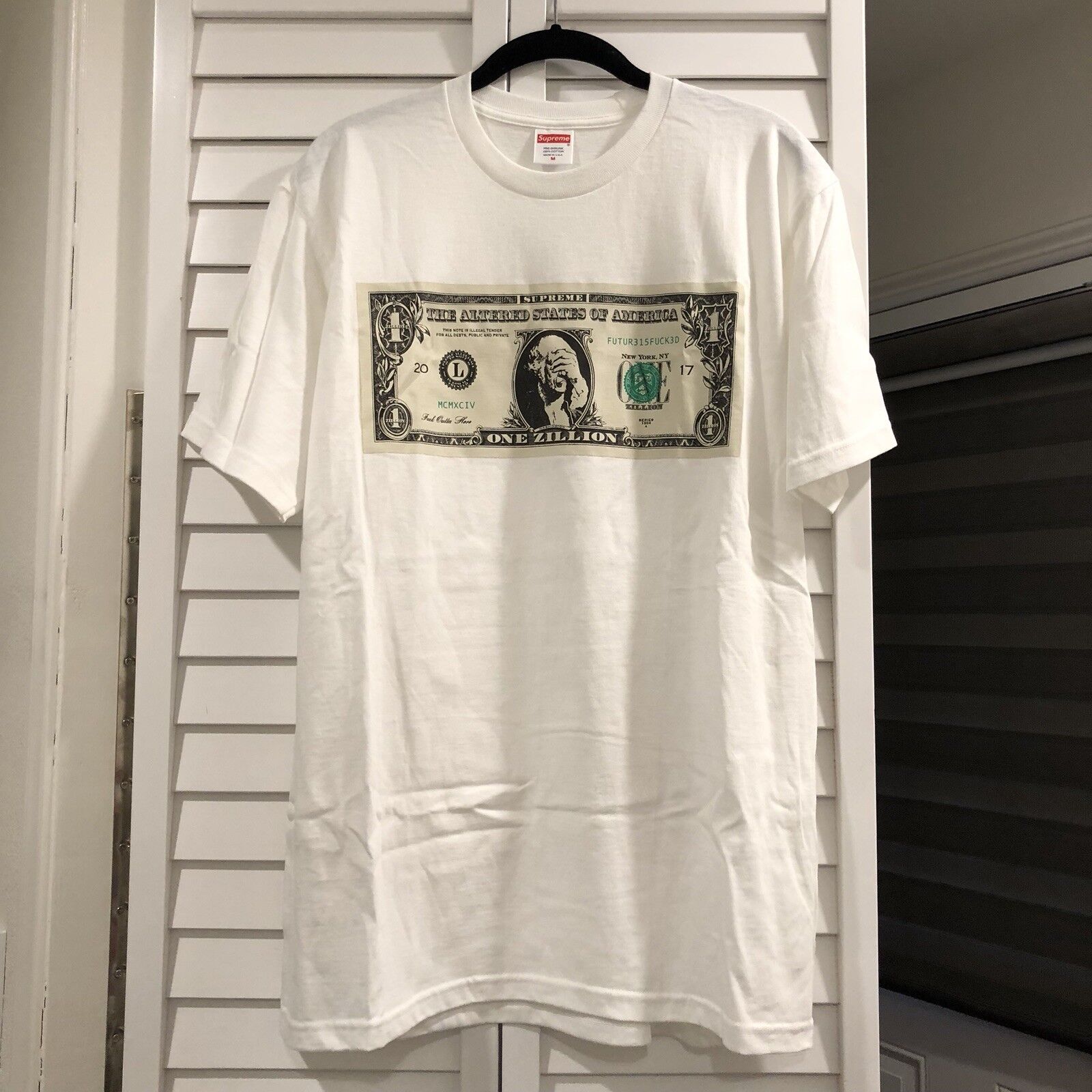 NEW Supreme Dollar Bill Tee Hundred Money T-Shirt White M FW17 | eBay