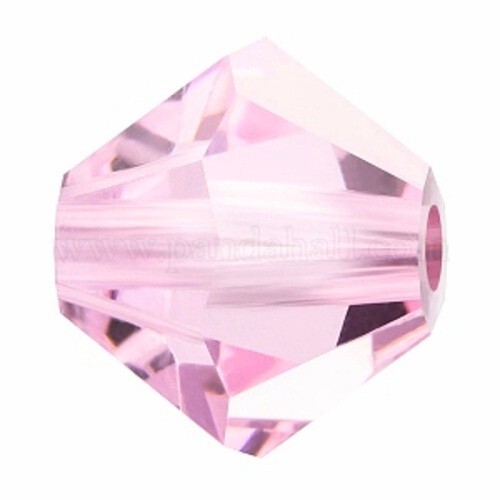 Preciosa Czech Crystal Faceted, 4mm, 451 69 302 Bicone, 36 Pce, Pink Sapphire - Picture 1 of 1