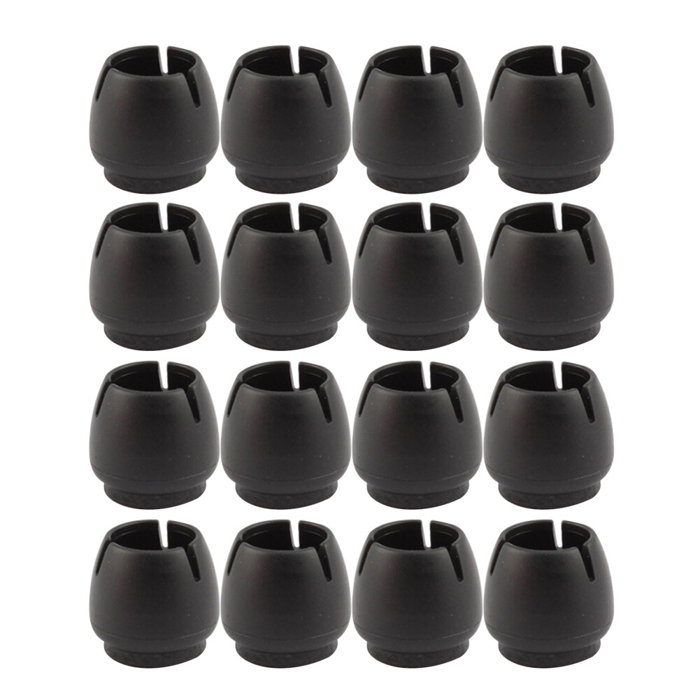 16pcs Chair Leg Mat Silicone Protection Cover for Home (Black Fit for