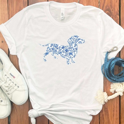 TOILE CHINOISERIE DACHSHUND T-SHIRT - Picture 35 of 36