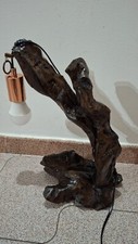 Lampada da tavolo vintage in radice di ulivo secolare fatta a mano. 