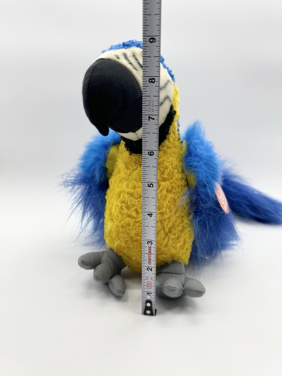 Blue Macaw Parrot Realistic Bird Plush Stuffed Animal Fiesta