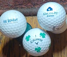 3 RARE PREMIUM LOGO GOLF BALLS SHPPING IS LOWER, SORTA LIKE GETTIN A FREE BALL