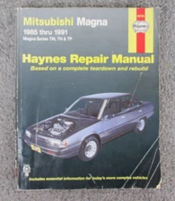 Repair Manual Haynes 36078 Mitsubishi Magna Series 1985 thru 1991