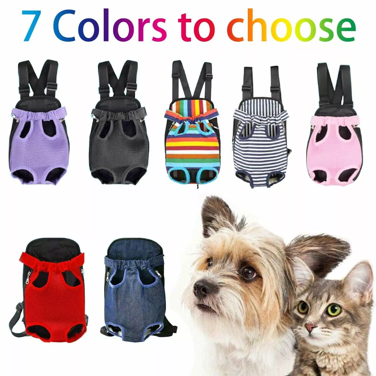 Small Pet Cat Puppy Dog Carrier Front Pack Hiking Backpack Head Legs Out US  New!