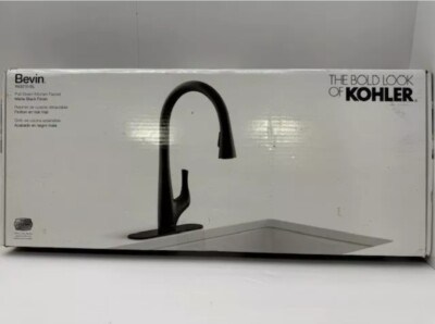 Kohler Bevin R43210-BL Pull-Down Kitchen Faucet Matte Black Finish New