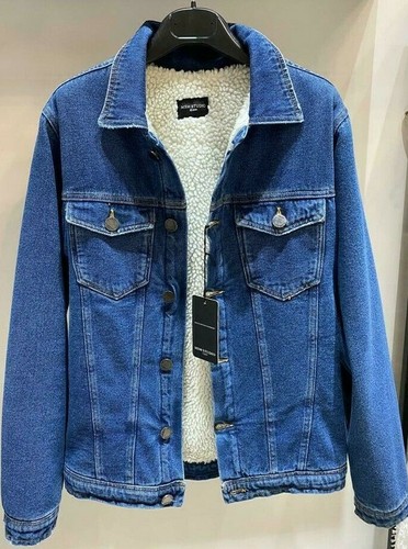 Giubbotto Giacca Jeans Blu Denim imbottito MSM Studio | eBay