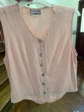 Bora Bora Small Pink Vest Top Woman Sleeveless Button