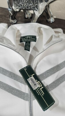 Lauren Active Ralph Lauren Women's 3 Piece Capri Jogging Set NWT White Glitter 