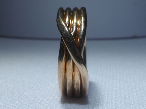 9ct Gold Band Ring Ribbed UK Hallmark 2001 Size K 1/2 Boxed - Picture 7 of 19